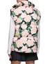 Back View - Click To Enlarge - MING MA - Floral Print Zip Up Puffer Vest
