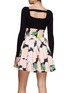 Back View - Click To Enlarge - MING MA - FLORAL PRINT LONG SLEEVE DRESS