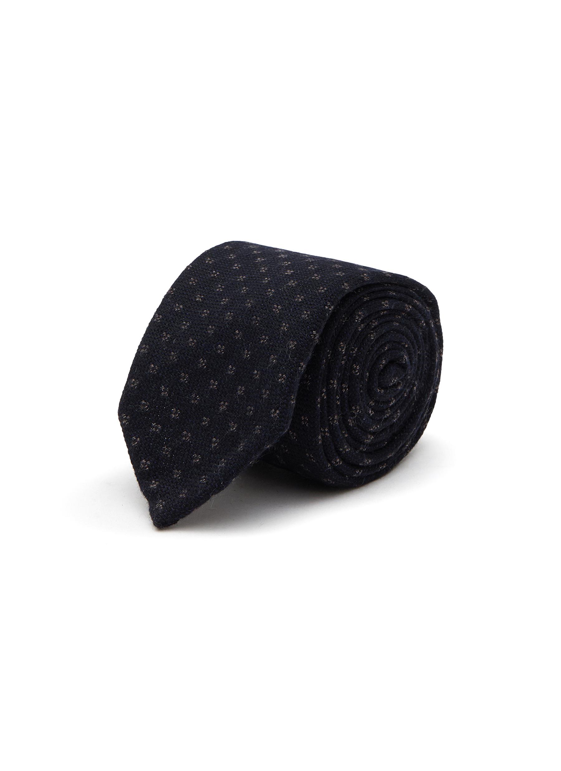 DOT MOTIF UNLINED KNITTED CASHMERE TIE