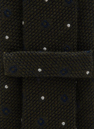 Detail View - Click To Enlarge - STEFANOBIGI MILANO - FLORAL DOT EMBROIDERED UNLINED SILK CASHMERE GRENADINE TIE
