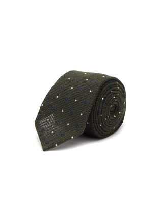 Main View - Click To Enlarge - STEFANOBIGI MILANO - FLORAL DOT EMBROIDERED UNLINED SILK CASHMERE GRENADINE TIE