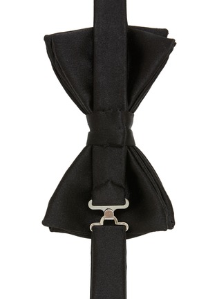 Detail View - Click To Enlarge - STEFANOBIGI MILANO - PERMANENT SATIN PLAIN SILK BOW TIE