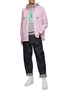 Figure View - Click To Enlarge - COMME DES GARÇONS SHIRT - INVADER PRINT CLASSIC FIT DRAWSTRING HOODIE