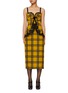 Main View - Click To Enlarge - ALESSANDRA RICH - Ribbon Lace Trim Bustier Tartan Dress