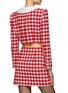 Back View - Click To Enlarge - ALESSANDRA RICH - MIKADO COLLAR CROPPED TWEED BOUCLÉ BLAZER