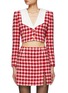 Main View - Click To Enlarge - ALESSANDRA RICH - MIKADO COLLAR CROPPED TWEED BOUCLÉ BLAZER
