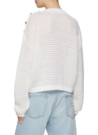 Back View - Click To Enlarge - BALMAIN - 4 BUTTON KNIT CROPPED PULLOVER