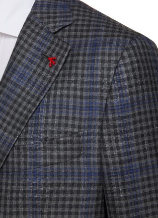  - ISAIA - ‘CORTINA’ SINGLE BREASTED HALF LINED WOOL CASHMERE BLEND CHECKED BLAZER