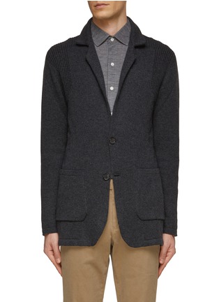 Main View - Click To Enlarge - ISAIA - NOTCH LAPEL PATCH POCKET RIB SINGLE BREASTED CASHMERE BLAZER