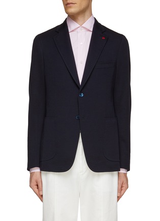 Main View - Click To Enlarge - ISAIA - ‘CORTINA’ SINGLE BREASTED HALF LINED DOUBLE FACE WOOL BLAZER
