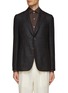 Main View - Click To Enlarge - ISAIA - ‘CORTINA’ SINGLE BREASTED HALF LINED WOOL SILK BLEND CROSS WEAVE BLAZER