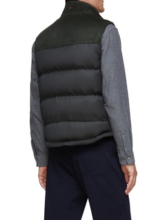Back View - Click To Enlarge - ISAIA - ZIP FRONT STAND COLLAR FLAP POCKET QUILTED VEST
