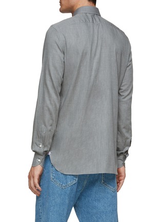 Back View - Click To Enlarge - ISAIA - LONG SLEEVE MILANO SPREAD COLLAR EXTRALIGHT FLANNEL CHECK SHIRT