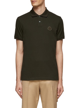 Main View - Click To Enlarge - MONCLER - SHORT SLEEVE STUDDED EMBROIDERED LOGO POLO SHIRT