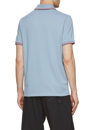Back View - Click To Enlarge - MONCLER - SHORT SLEEVE TRICOLOUR DETAIL TRIM POLO SHIRT