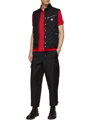 Figure View - Click To Enlarge - MONCLER - ‘BROME’ DIAMOND-QUILTED RAINWATER FABRIC PUFFER VEST