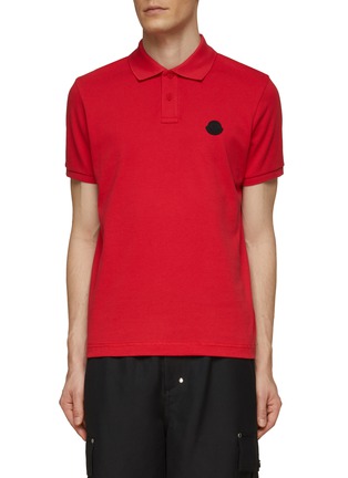 Main View - Click To Enlarge - MONCLER - SILICONE LOGO PATCH POLO SHIRT