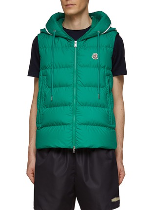 Main View - Click To Enlarge - MONCLER - ‘CARDAMINE’ FRONT LOGO HOODED PUFFER VEST