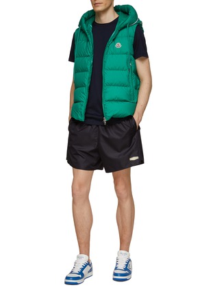 Figure View - Click To Enlarge - MONCLER - ‘CARDAMINE’ FRONT LOGO HOODED PUFFER VEST