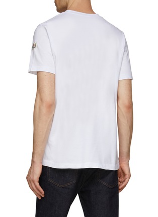 Back View - Click To Enlarge - MONCLER - ‘SKIER’ EMBROIDERED PATCH T-SHIRT