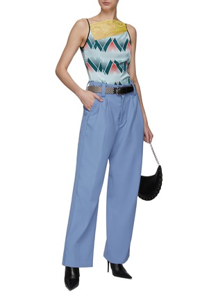 Figure View - Click To Enlarge - MERYLL ROGGE - HIGH RISE PLEATED DETAIL WIDE LEG PANTS