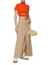Figure View - Click To Enlarge - MERYLL ROGGE - MOCK NECK SHORT SLEEVE CROPPED KNITTED SWEATER