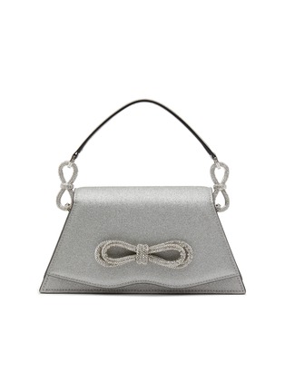 Main View - Click To Enlarge - MACH & MACH - ‘SAMANTHA’ DOUBLE BOW CRYSTAL EMBELLISHED MEDIUM GLITTERED SHOULDER BAG