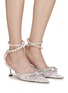 Figure View - Click To Enlarge - MACH & MACH - DOUBLE BOW WHITE LACE PUMPS