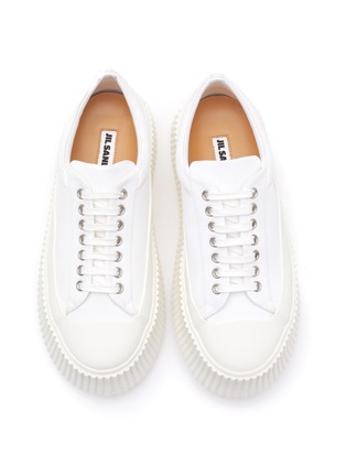Detail View - Click To Enlarge - JIL SANDER - Recycled Canvas Platform Low Top Sneakers