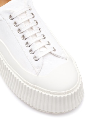 Detail View - Click To Enlarge - JIL SANDER - Recycled Canvas Platform Low Top Sneakers