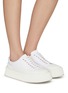 Figure View - Click To Enlarge - JIL SANDER - Recycled Canvas Platform Low Top Sneakers