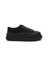 Main View - Click To Enlarge - JIL SANDER - LOW TOP LACE UP RECYCLED CANVAS PLATFORM SNEAKERS