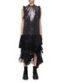 Main View - Click To Enlarge - SACAI - Sequin Draped Skirt Nylon Sleeveless Dress