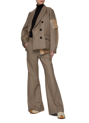Figure View - Click To Enlarge - SACAI - DOUBLE BREASTED CHALK STRIPE JACKET