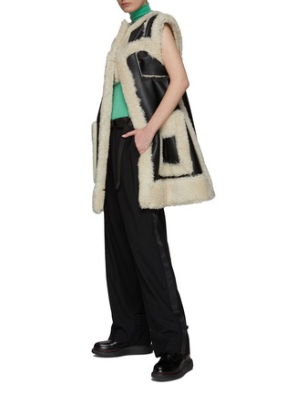 Figure View - Click To Enlarge - SACAI - SLEEVELESS FAUX SHEARLING DRESS