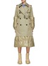 Main View - Click To Enlarge - SACAI - PADDED DETAIL BELTED DOUBLE BREASTED GABARDINE TRENCH COAT