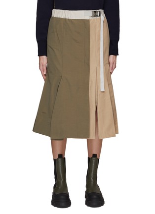 Main View - Click To Enlarge - SACAI - BELTED GROSGRAIN MIDI SKIRT