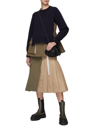 Figure View - Click To Enlarge - SACAI - BELTED GROSGRAIN MIDI SKIRT