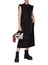 Figure View - Click To Enlarge - SACAI - BELTED RUFFLE TRIM DETAIL SUITING MIDI DRESS
