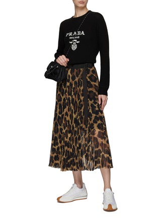 Figure View - Click To Enlarge - SACAI - BELTED LEOPARD PRINT MIDI SKIRT