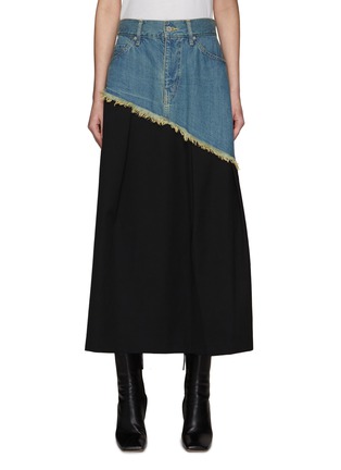 Main View - Click To Enlarge - THE KEIJI - HYBRID SUITING DENIM SKIRT