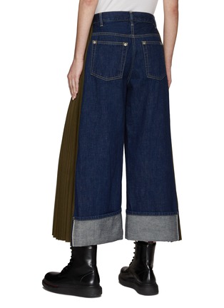 Back View - Click To Enlarge - THE KEIJI - PLEATED SIDE PANEL WIDE LEG CUFFED JEANS