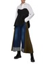 Figure View - Click To Enlarge - THE KEIJI - PLEATED SIDE PANEL WIDE LEG CUFFED JEANS