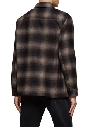 Back View - Click To Enlarge - THEORY - ‘CLYFFORD’ PLAID RECYCLED WOOL BUTTON UP SHIRT
