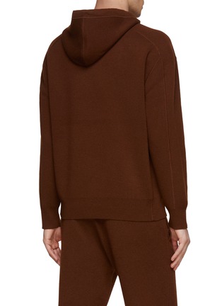 Back View - Click To Enlarge - THEORY - LONG SLEEVE WOOL CASHMERE HOODIE