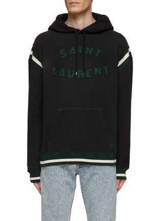 Saint Laurent Grey Cotton Distressed Bleached Hoodie XS Saint