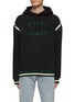 Main View - Click To Enlarge - SAINT LAURENT - MOLLETON LOGO EMBROIDERED COTTON DRAWSTRING HOODIE