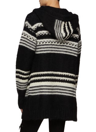 Back View - Click To Enlarge - SAINT LAURENT - BAJA JACQUARD HOODED WOOL MOHAIR KNIT CARDIGAN