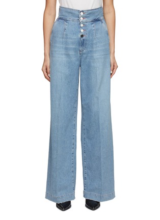 Main View - Click To Enlarge - MADE IN TOMBOY - HIGH RISE BUTTON FRONT WIDE LEG DENIM JEANS