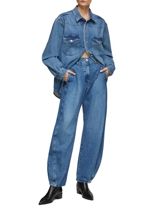 Figure View - Click To Enlarge - MADE IN TOMBOY - HIGH RISE BALLOON LEG MEDIUM WASH DENIM JEANS